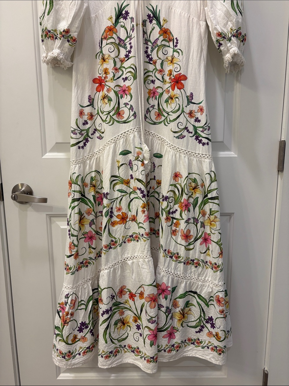 Farm Rio x Anthropologie Cutout Floral Maxi Dress Size M - Picture 13 of 16
